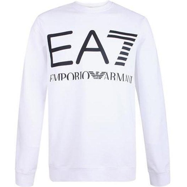 Sudadera Emporio Armani EA7 SS22 Estampado De Letras Cuello Redondo Manga Larga Hombre Sudadera Blanca 6KPM68-PJBWZ-1100 XL-image