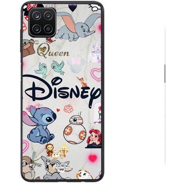 Coque - Maniacase - Samsung Galaxy A12 - Silicone - Souple - Disney Personnages Stitch Ariel Dumbo Negro-image