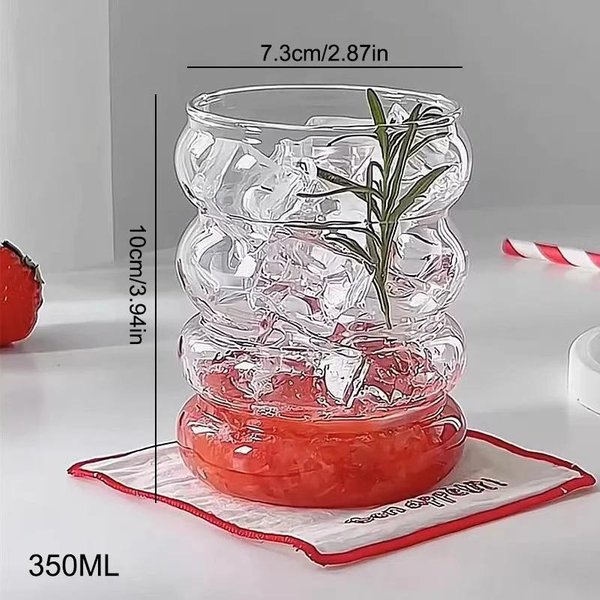 Taza De Vidrio Transparente De 350ML Alto Borosilicato Resistente Al Calor Forma De Oruga Vasos Para Beber Taza De Café Cerveza Jugo Vasos Para Leche 301-400Ml-image