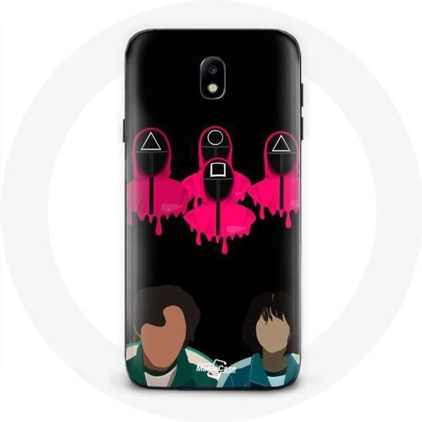 Funda Para Samsung Galaxy J5 2017 Squid Game Seong Gi Hun Y Kang Sae Byeok MáScaras TriáNgulo Cuadrado E-image