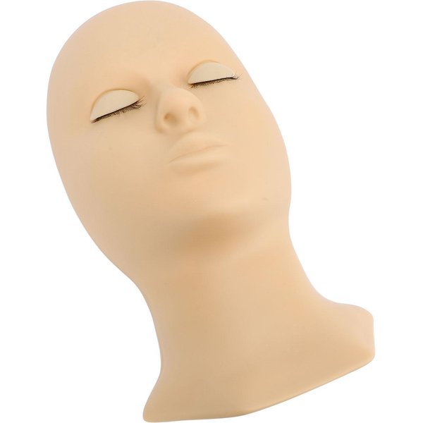 Cabeza De Maniquí Para PáRpado Doble Y PestañAs, Silicona, PáRpado Removible, SimulacióN, Modelo De PráCtica De PestañAs Beige-image