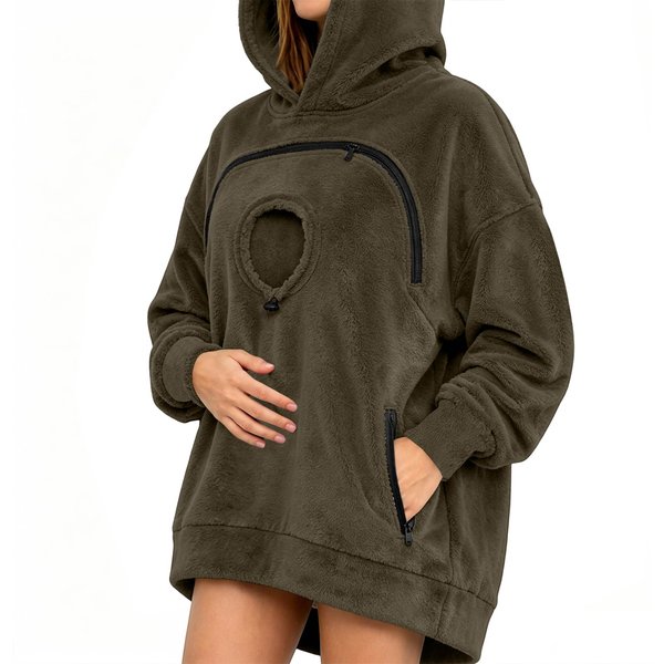Unisex Bluza Z Kapturem Z DłUgim RęKawem, LuźNy KróJ, Z Kieszenią Na Zwierzę, Do Noszenia Na Co Dzień XXL-image