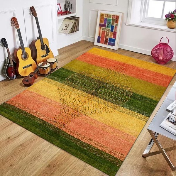 Vintage Abstrakcyjny Dywan Krajobrazowy MięKki AntypośLizgowy Zmywalny Dywanik Do Pokoju Boho Z Motywem Natury Mata PodłOgowa Do Przedpokoju Salonu Sypialni 40X60Cm-image