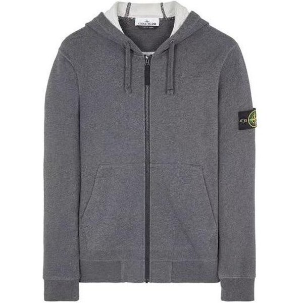 Sudadera Con Capucha Y Logo De Microinsignia De Color Liso Stone Island Ss23 Para Hombre Gris Humo 101564251-V0M67 XXL Gray-image