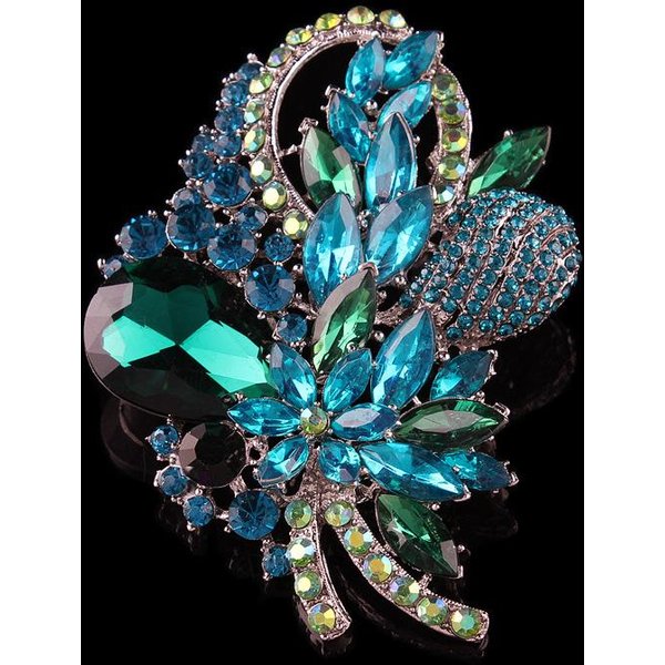 Broches Grandes De Estilo Barroco Retro CláSico Con PedreríA Para Mujer, Lujo Vintage, Pines Colgantes De Cristal, Hebillas Para Fiesta De Dama Y Banquete-image