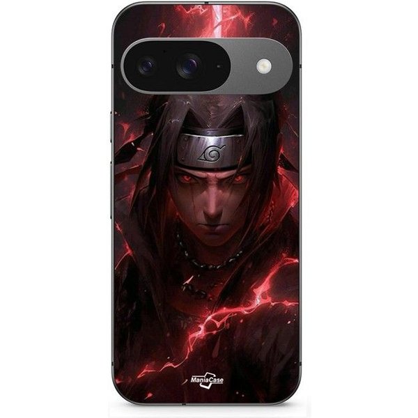 Coque - Maniacase - Google Pixel 9 - Itachi Uchiwa Anime - Souple - Silicone Noir-image