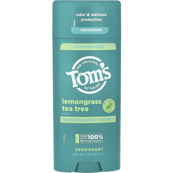 Tom's of Maine, Desodorante Sin Aluminio, Té De LimóN Y ÁRbol De Té, 3.25 Oz (92G) Blue-image