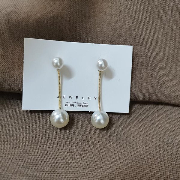 Corea Del Sur Nueva Moda Pendientes De Perlas Barrocas Temperamento Personalidad VersáTil Pendientes Colgantes JoyeríA Elegante Para Mujeres-image