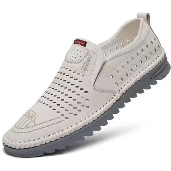 Buty SkóRzane MęSkie Wiosenne I Jesienne Modne MięKka SkóRa Codzienne Buty SkóRzane Tekstura Odporne Na ZużYcie Buty Typu Bean Buty MęSkie 39-image