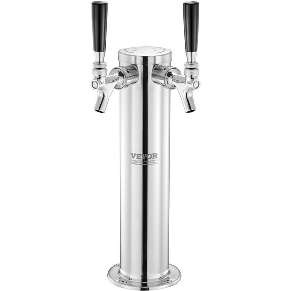 Dispensador De Torre De Cerveza De Barril Doble, Torre De Cerveza De Barril De Acero Inoxidable, Kit De Torre Para Kegerator Con Tubos Preensamblados Y CañOs De Grifo De Cierre AutomáTico Para-image