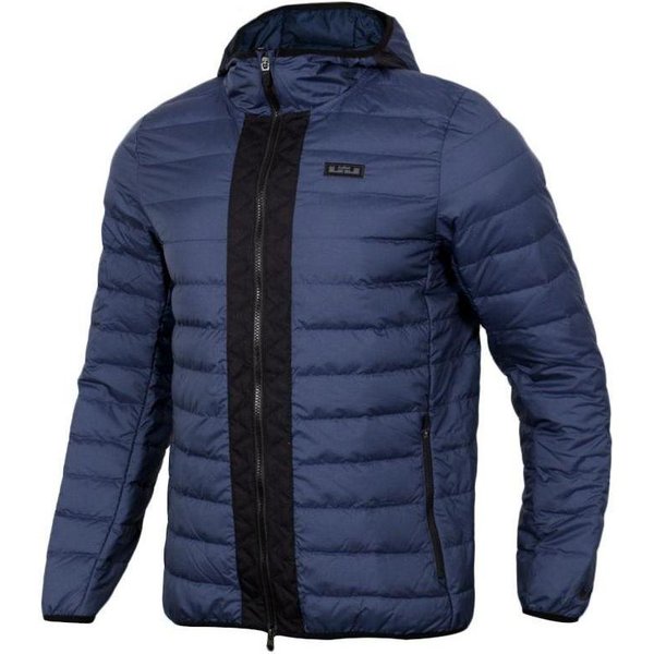 Nike Lekka Kurtka Puchowa Z Kapturem Z Naszywką Z Logo W Bloku KoloróW MęSka Odzież Wierzchnia Granatowa 927217-410 L Black-image