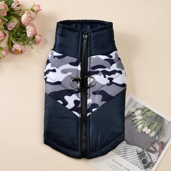 Ropa Para Perro Mascota Chaqueta Impermeable Para Perros PequeñOs Medianos Gatos Invierno CáLido Abrigo Chaleco Para Cachorro Estampado Camuflaje Trajes Para Bulldog FrancéS S-image