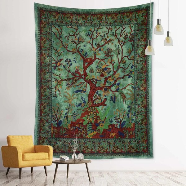 LatająCy Ptak Drzewo ŻYcia Gobelin ŚCienny Bohemian Abstrakcyjny Tajemniczy Czarownictwo Hippie Tapiz Salon WystróJ Domu 150X200Cm-image