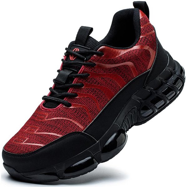 Zapatos De Seguridad Con AmortiguacióN De Aire Para Hombres Y Mujeres, Zapatillas De Trabajo Antigolpes Y Antipinchazos, Zapatos Protectores Con Punta De Acero, Indestructibles 36 Black-image