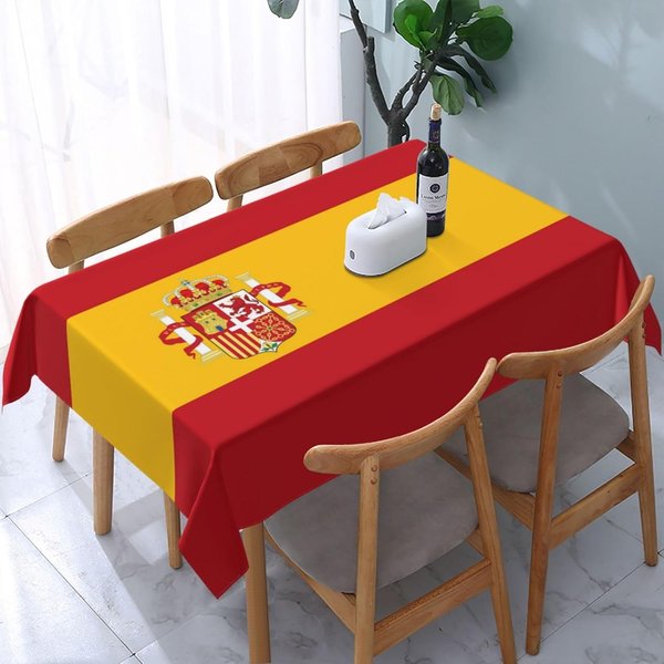 Mantel Rectangular De Rayas SóLidas Bandera De EspañA Para DecoracióN De Mesa Lavable Mantel Para Mesa De Cocina Comedor DecoracióN De Fiesta PatrióTica Festiva 140X240Cm-image