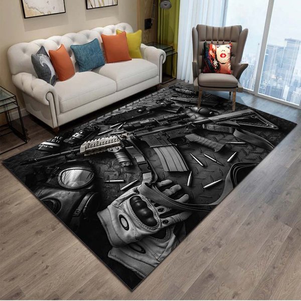 15 RozmiaróW Dywan 3D Karabin Pistolet Rewolwer Broń, Dywanik Do Salonu Sypialni, Wycieraczka Kuchenna ŁAzienkowa AntypośLizgowa Mata PodłOgowa 40X60Cm (16X24In)-image