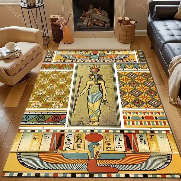 StarożYtne Egipskie MalowidłA Drukowany Dywan Do Salonu Sypialni Sofa Wycieraczka Dekoracja Dywan Pod Sofę Mata PodłOgowa AntypośLizgowa Na Prezenty 40X60Cm (16X24In)-image