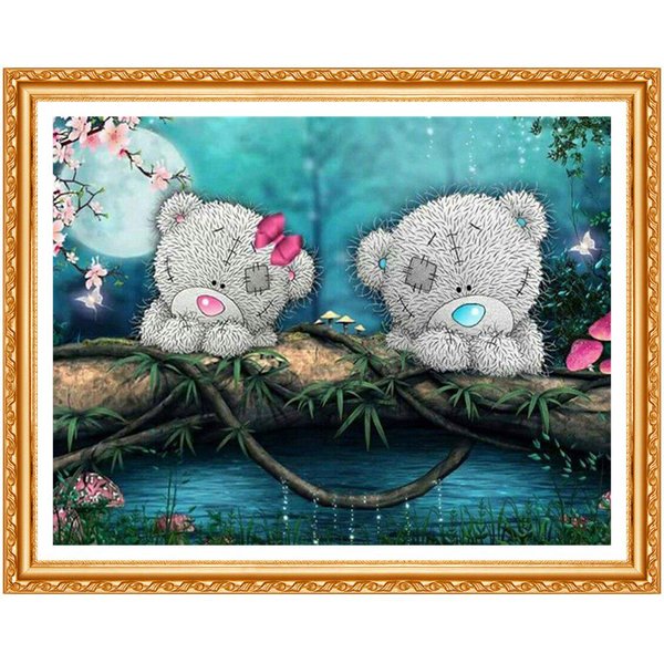 Pintura De Diamantes Bordado Dibujos Animados 5D Diy Pintura De Diamantes Redonda Completa Pintura De Diamantes 20X30CM-image