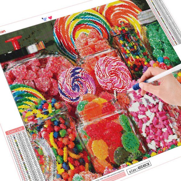 Pintura De Diamantes 5D DIY Mosaico Caramelo Kit Completo De Taladro Cuadrado Bordado De Diamantes 30X40CM-image