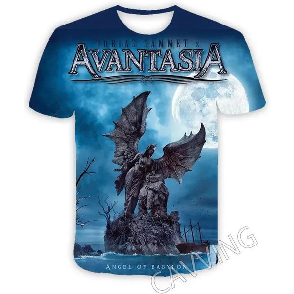 Avantasia Banda Hip-Hop Rock ImpresióN 3D Deporte Secado RáPido Transpirable Camiseta Para Hombre Calle Casual Moda MúSica CláSica Manga Corta Top 6XL Blue-image