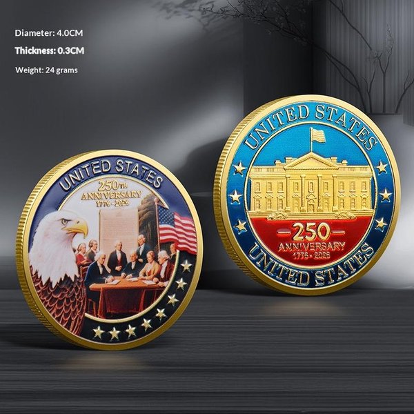 Moneta PamiąTkowa 250. Rocznicy USA 1776-2026 Orzeł AmerykańSki Moneta PamiąTkowa Metalowe RzemiosłO GodłO-image