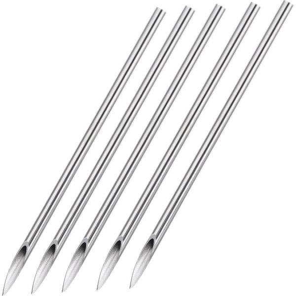 100PCS Agujas Para Piercing EstéRiles Desechables Agujas Para Piercing De Tatuaje Para Nariz Oreja Labio (18G) 17G-image