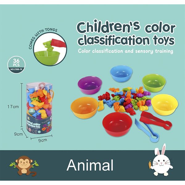 Juego De Memoria ArcoíRis Para NiñOs CognicióN Animal Colores Del ArcoíRis ClasificacióN Entrenamiento De Motricidad Fina Juguetes Educativos Sensoriales Montessori Regalos White-image