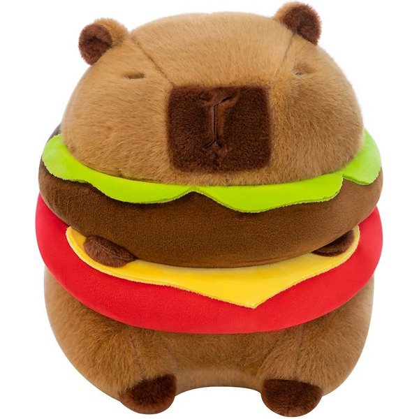 Urocza Kapibara Pluszowa Zabawka Pluszowa Hamburger Symulacja Lalki ZwierzęCia MięKka Zabawka Dla Dzieci Prezent Urodzinowy Kawaii Dekoracja Pokoju 22CM-image