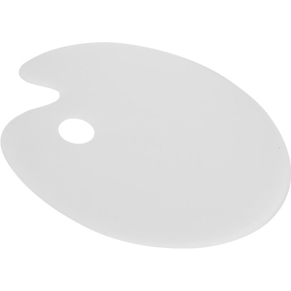 Paleta De Pintura AcríLica Transparente Oval Bandeja Para Pintura Mezcla De Colores Paleta De Pintura Materiales De Arte Escolar White-image