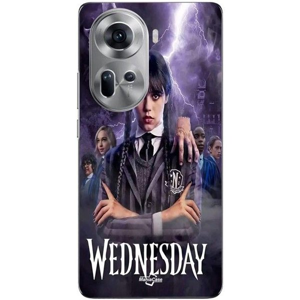 Coque De TéLéPhone - Maniacase - Oppo Reno 11 5G - Silicone - Souple - Mercredi Adams Negro-image