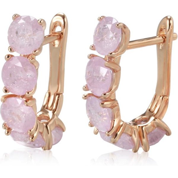 Nuevos Pendientes Colgantes De Zirconia Redonda Esmeralda Para Mujer Lujo Zirconia Natural Con Pendientes De Oro Rosa JoyeríA De Boda White-image