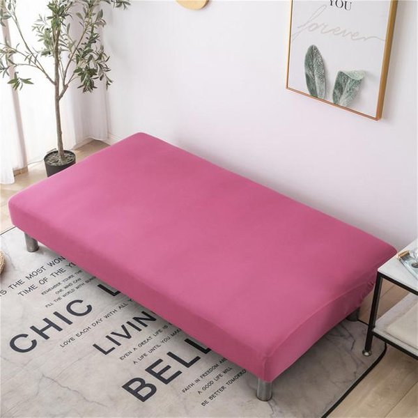 Funda De Sofá Cama De Color SóLido, Fundas De Sofá Plegables Todo Incluido Para Sala De Estar, Funda De Sofá Envolvente Ajustada Sin Reposabrazos, Funda Para Sofá 120-150Cm-image