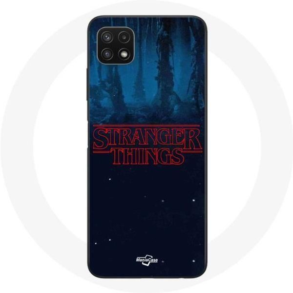 Funda Para Samsung Galaxy A22 5G Logo De Stranger Things Fondo Azul De La Temporada 2-image