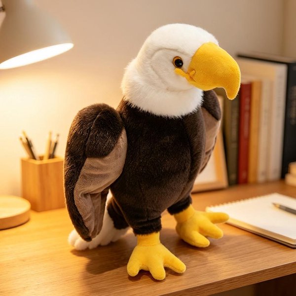 MuñEco De Peluche De ÁGuila Lindo Almohada Con Suaves Alas Voladoras Animal Relleno DecoracióN Del Hogar TamañO Grande Juguete De PáJaro Simulado Regalo 22/35Cm 35Cm-image