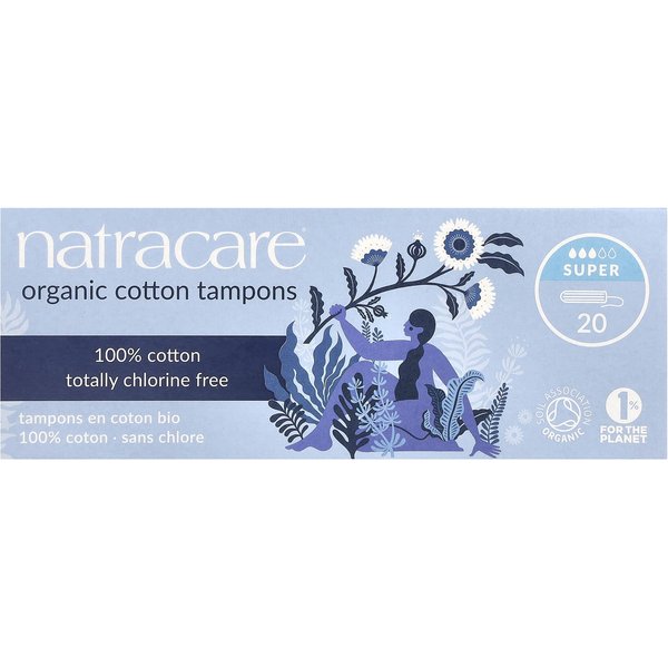 Natracare, Tampones De AlgodóN OrgáNico, Super, 20 Paquetes White-image