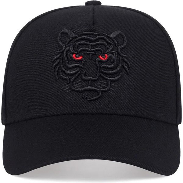 Gorras De Camionero Para Ocio Unisex Gorras Snapback Nuevo AlgodóN Negro Tigre Bordado Gorra De BéIsbol Hombres Mujeres Gorra Hip Hop Verano (Black,Adjustable) Negro-image