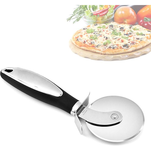 Cortador De Pizza De Acero Inoxidable Con Rueda Y Mango Antideslizante. A-image