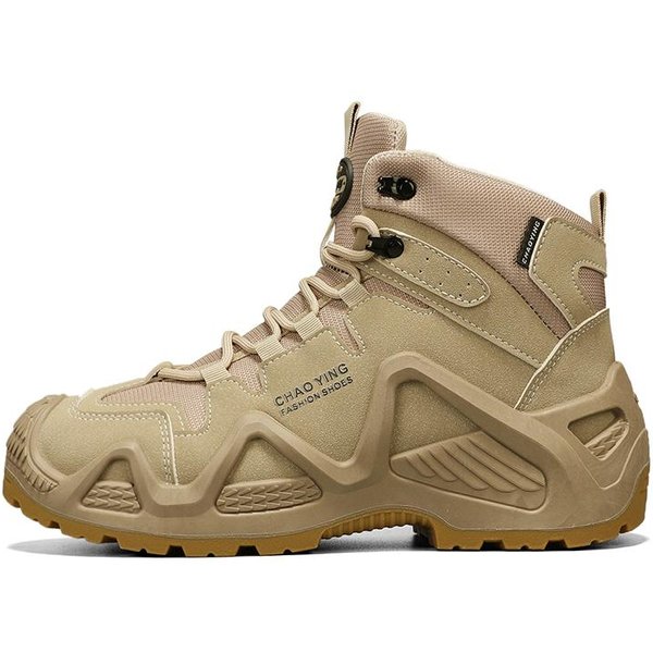 MęSkie Buty Taktyczne Buty Wojskowe MęSkie Wojskowe Pustynne Wodoodporne Buty Ochronne Do Pracy Buty Wspinaczkowe Buty Turystyczne Kostki MęSkie Buty Outdoorowe 42 Khaki-image