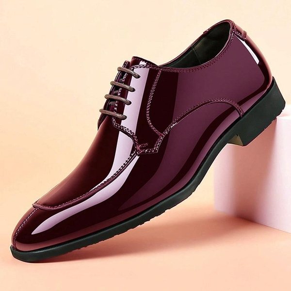 38-49 Zapatos De Vestir CláSicos Para Hombre, Punta Afilada, Suela Blanda, Formales De Negocios, Casuales, Zapatos De Hombre, Oficina, Boda, Fiesta, Zapatos Oxford 38 Rojo Vino-image