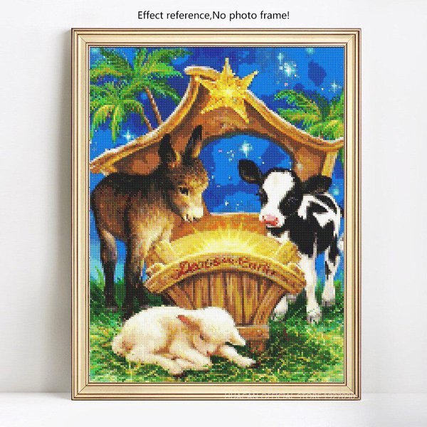 Pintura De Diamantes 5D DIY Animal Completo Redondo Toro Bordado Venta Imagen PedreríA Diamante 20X30-image