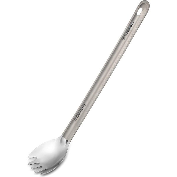 Tomshoo Tytanowa łYżKa Z DłUgą RąCzką I Polerowaną Miską PrzenośNa łYżKa Obiadowa Na ZewnąTrz SztućCe Camping Polished Bowl-image