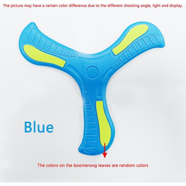 Juguete De BumeráN Suave Para NiñOs Cruz De Tres Hojas Juegos De Disco Volador Para Exteriores Juguetes Deportivos Interactivos Para Adultos Y NiñOs Para DescompresióN Regalo Blue-image