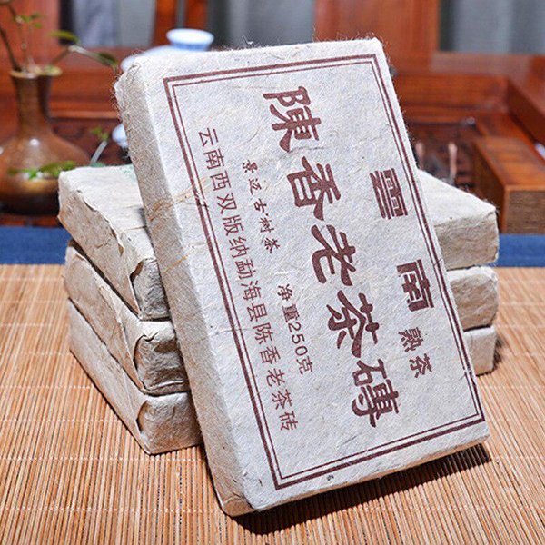 Shu Puer AñO 2010 Materia Prima Té Puer Maduro Viejo 250G Té De China Cuidado Ladrillo De Té Puer Puerh White-image
