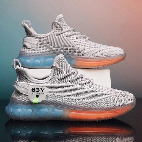 Suela De Gel Primavera Nuevos Zapatos De Hombre Zapatos Deportivos Para Correr De Hombre Malla Transpirable Moda Zapatos Casuales Zapatos Para Correr 44 White-image