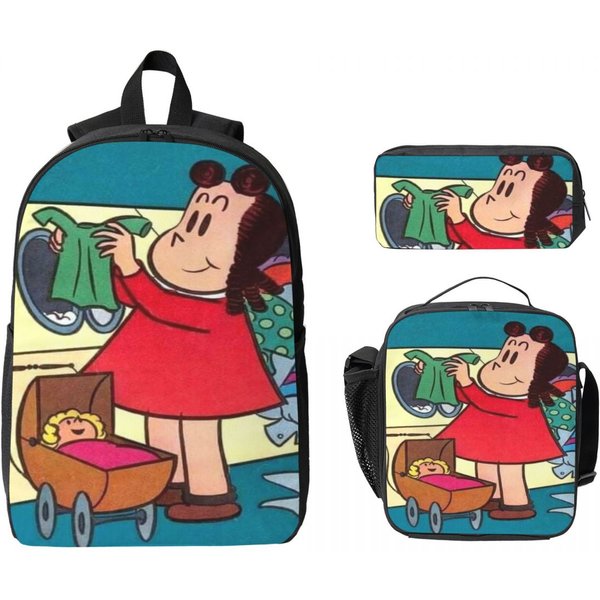 Set De Mochilas Littles Lulus De 3 Piezas Para NiñAs NiñOs Bolsas Para BolíGrafos Sets De Mochilas Escolares Con Fiambrera Para Estudiantes Escolares Mochila-image