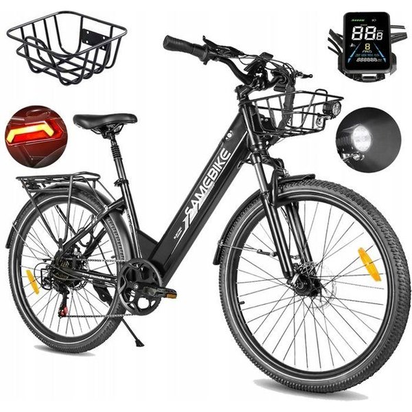 Samebike - RS-A01 Pro - Rower Elektryczny - Silnik 1000W - Bateria 36V 15Ah - PręDkość Maks. 35Km/H - ZasięG 90KM - Czarny-image
