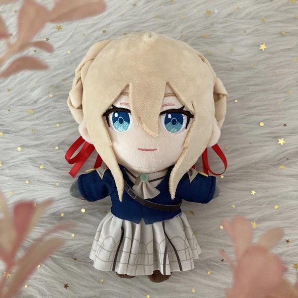 Anime Violet Evergarden Pluszowe Zabawki 20 Cm Postać Z KreskóWki Cosplay Urocza MięKka Wypchana Poduszka Prezent Urodzinowy 20Cm Gray-image