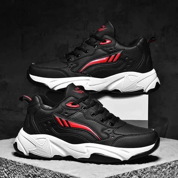 Botas De Hombre Zapatillas De Invierno Nuevas Zapatos CáLidos Para Hombre Impermeables Antideslizantes Zapatillas De Felpa Masculino Zapatos Tenis Botas Zapatillas De Hombre Invierno 48 Black-image