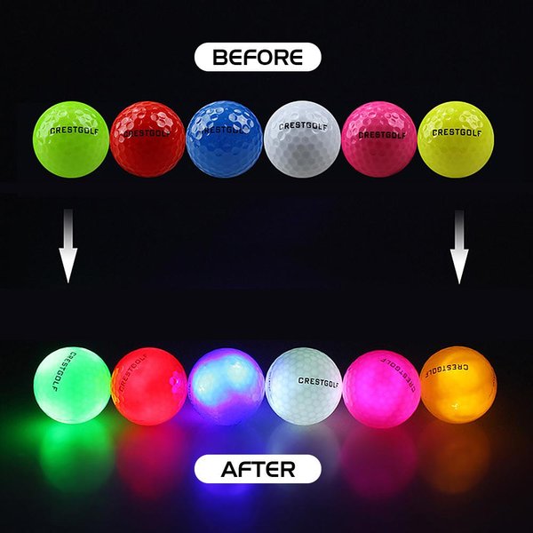 6 Uds. Bolas De Golf LED Brillantes Bolas De Golf LED Nocturnas Bolas De Golf Luminosas Varios Colores-image