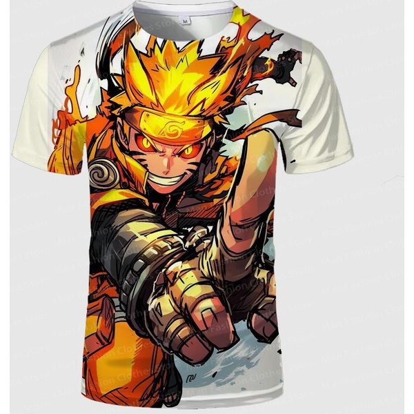 Anime Naruto Camiseta De Hombre Inmortal Naroto Estampado 3D Manga Corta Hombre Mujer Camiseta Ropa Moda NiñOs Manga Corta Ropa Urbana XL Black-image